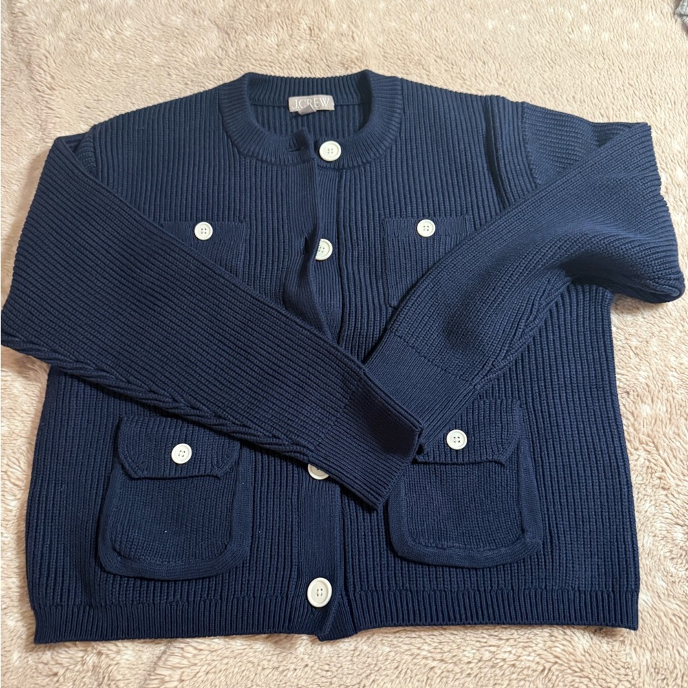 J. Crew Navy Blue Cardigan Sweater
